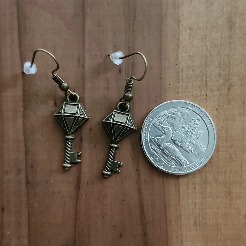 Vintage Key Earrings